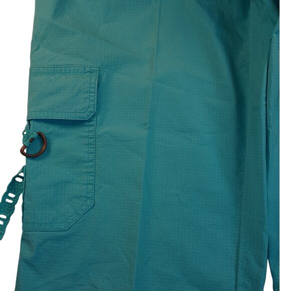 Venezia Women's Aqua Teal Cropped Cargo Pants - Size 14 - Picture 5 of 8
